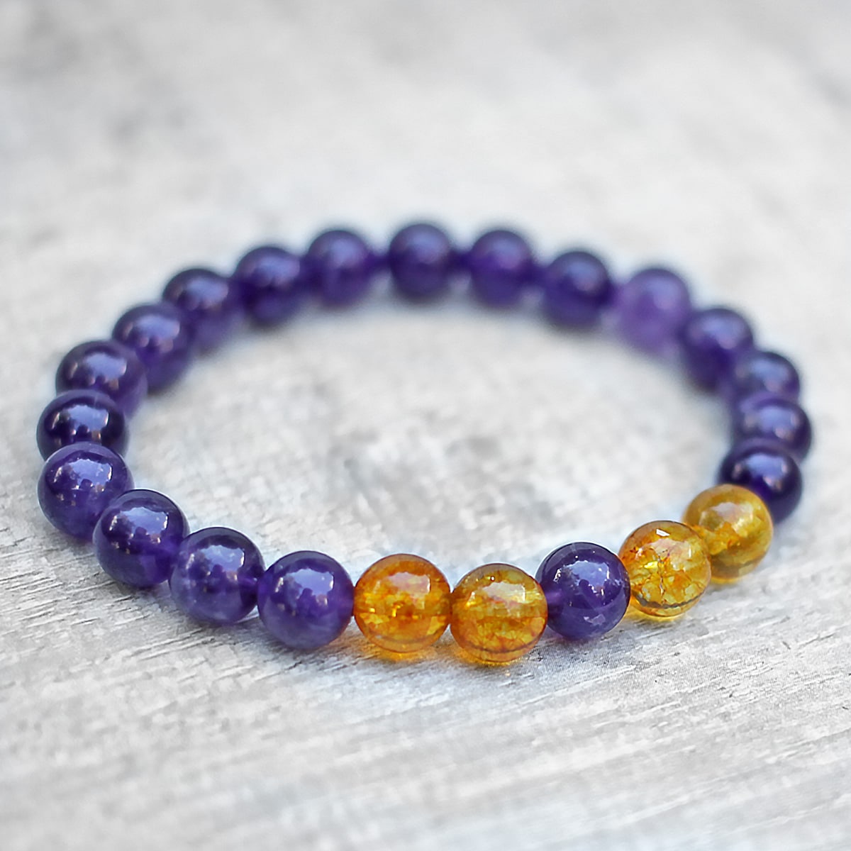 Creative Power Bracelet with Amethyst, Citrine and Ombré Ametrine, Talisman for Creativity, Self Expression, Spirituality and buying Manifestation