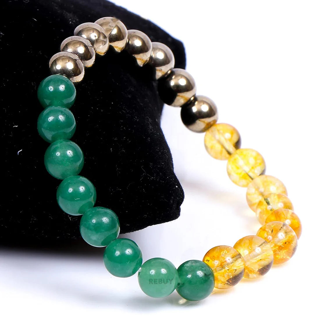 Green Jade, Citrine, and Pyrite Stone Bracelet: Manifest Wealth With This Winning Combination